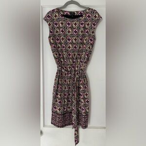 Worthington Multi Color Sleeveless Belted Dress - Size S